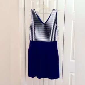 Blue and white striped Boden dress